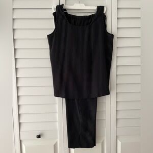 Bundle Lord & Taylor Pinstripe Top & Slacks Petite M&L